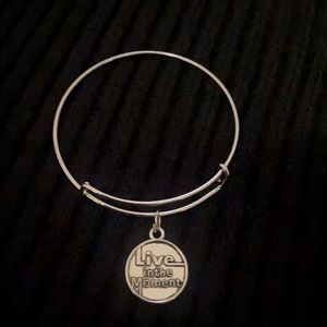 Silver Expandable Bracelet with Charm